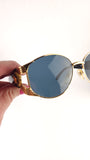 Versace Black and Gold Tone Sunglasses - 3695