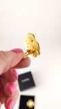 Chanel Gold Tone CC Flower w/White Enamel Clip-On Earrings - G0605