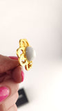 Chanel Gold Tone CC Flower w/White Enamel Clip-On Earrings - G0605
