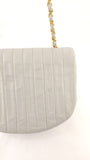 Chanel Blue/Grey Leather Chain Shoulder Bag - 3623
