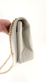 Chanel Blue/Grey Leather Chain Shoulder Bag - 3623