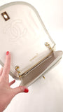 Chanel Blue/Grey Leather Chain Shoulder Bag - 3623