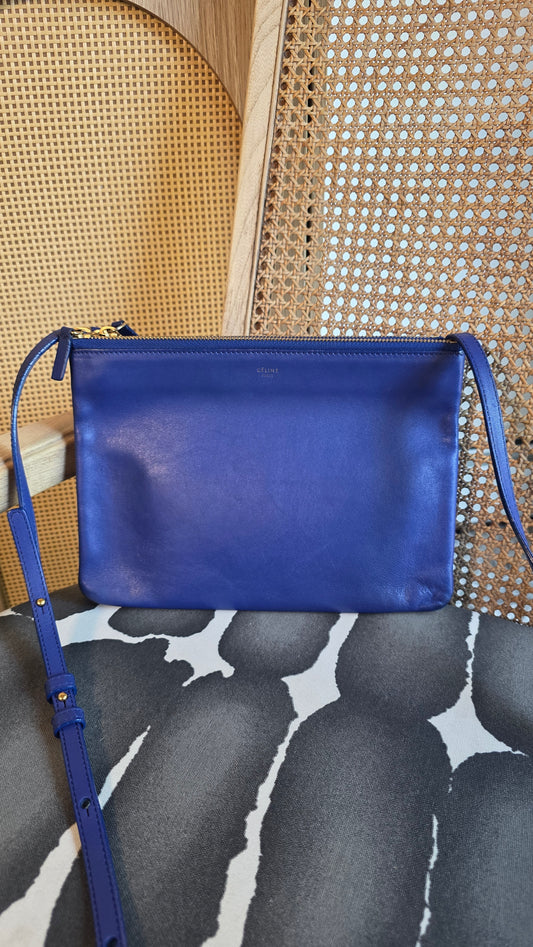 Celine Blue Leather Shoulder Bag - G0708
