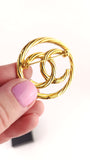 Chanel Gold CC Logo Brooch - G0731