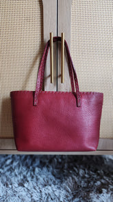 Fendi Selleria Red Leather Tote - G0715