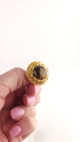 Chanel Gold Tone Tiger Eye Clip-on Earrings - G0752