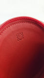 Loewe Red Leather Round Coin Case - 3723