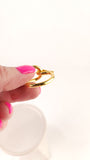 Hermes Jumbo Gold Tone Scarf Ring - G0851