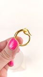Hermes Jumbo Gold Tone Scarf Ring - G0851