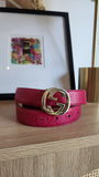 Gucci GG Pink Leather Belt - G0531