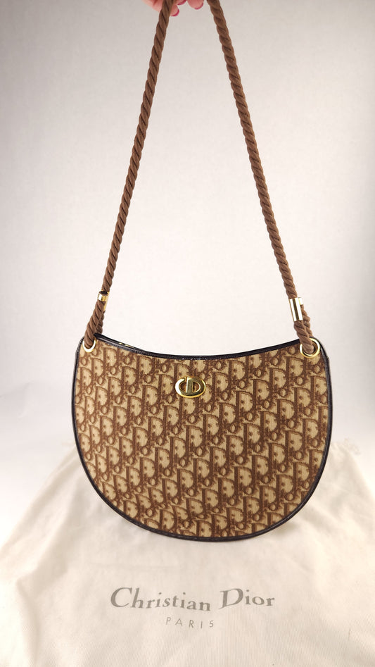 Christian Dior Brown Canvas Trotter Shoulder Bag - 3754
