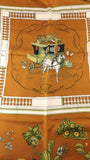 Hermes Carre 90 "Quai Aux Fleurs" Brown Silk Scarf - 3801