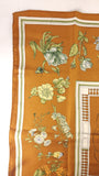 Hermes Carre 90 "Quai Aux Fleurs" Brown Silk Scarf - 3801