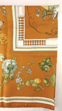 Hermes Carre 90 "Quai Aux Fleurs" Brown Silk Scarf - 3801