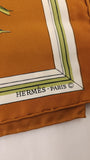 Hermes Carre 90 "Quai Aux Fleurs" Brown Silk Scarf - 3801