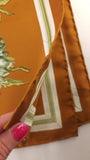Hermes Carre 90 "Quai Aux Fleurs" Brown Silk Scarf - 3801
