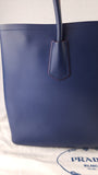 Prada Blue Saffiano Leather Double Tote Bag - R0014
