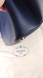 Prada Blue Saffiano Leather Double Tote Bag - R0014