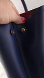 Prada Blue Saffiano Leather Double Tote Bag - R0014