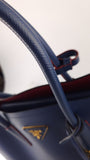 Prada Blue Saffiano Leather Double Tote Bag - R0014