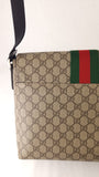 Gucci GG Supreme Web Brown Flap Messenger Bag - R0004