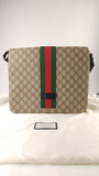 Gucci GG Supreme Web Brown Flap Messenger Bag - R0004