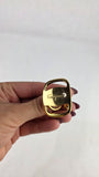 Salvatore Ferragamo Gold Tone Vala Scarf Ring - G0972