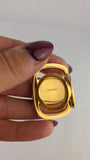 Salvatore Ferragamo Gold Tone Vala Scarf Ring - G0972