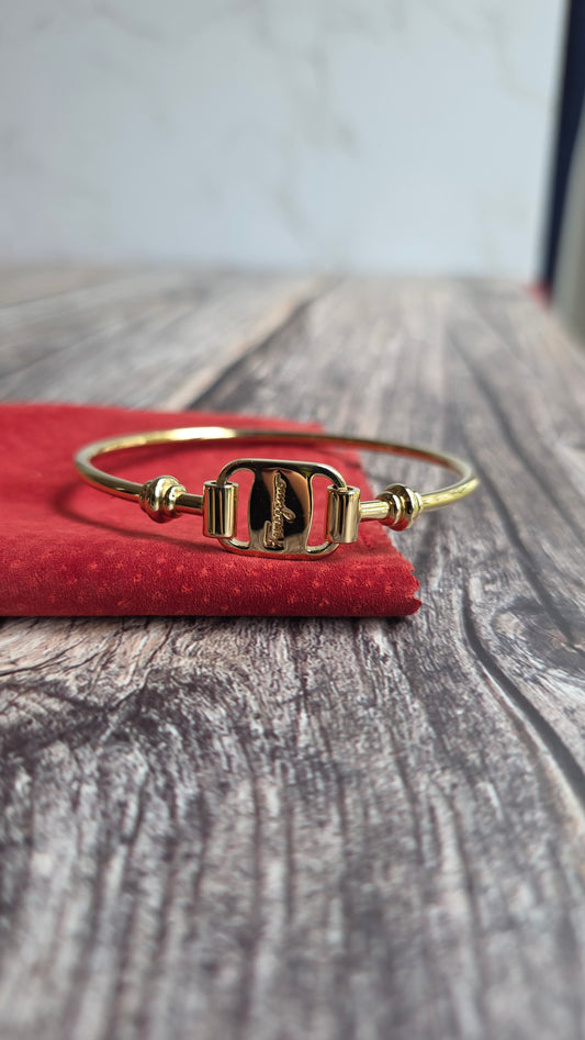 Salvatore Ferragamo Vala Gold Tone Bangle - 3840