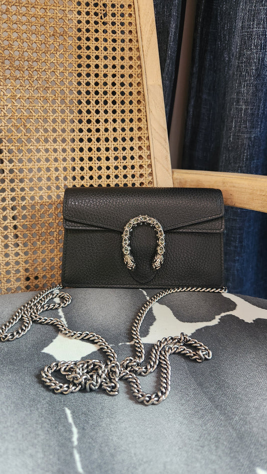 Gucci Black Leather Dionysus Mini Shoulder Bag - R0009