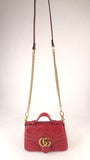 Gucci Marmont Red Leather Top Handle 2way Bag - R0006