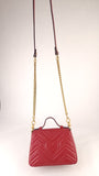 Gucci Marmont Red Leather Top Handle 2way Bag - R0006