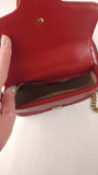 Gucci Marmont Red Leather Top Handle 2way Bag - R0006