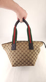 Gucci Beige Canvas Sherry Line Handbag - 3810