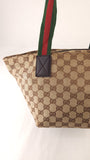 Gucci Beige Canvas Sherry Line Handbag - 3810