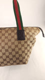 Gucci Beige Canvas Sherry Line Handbag - 3810