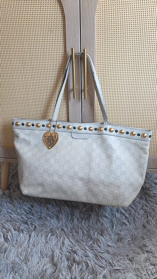 Gucci Beige Leather GG Tote Bag - R0251