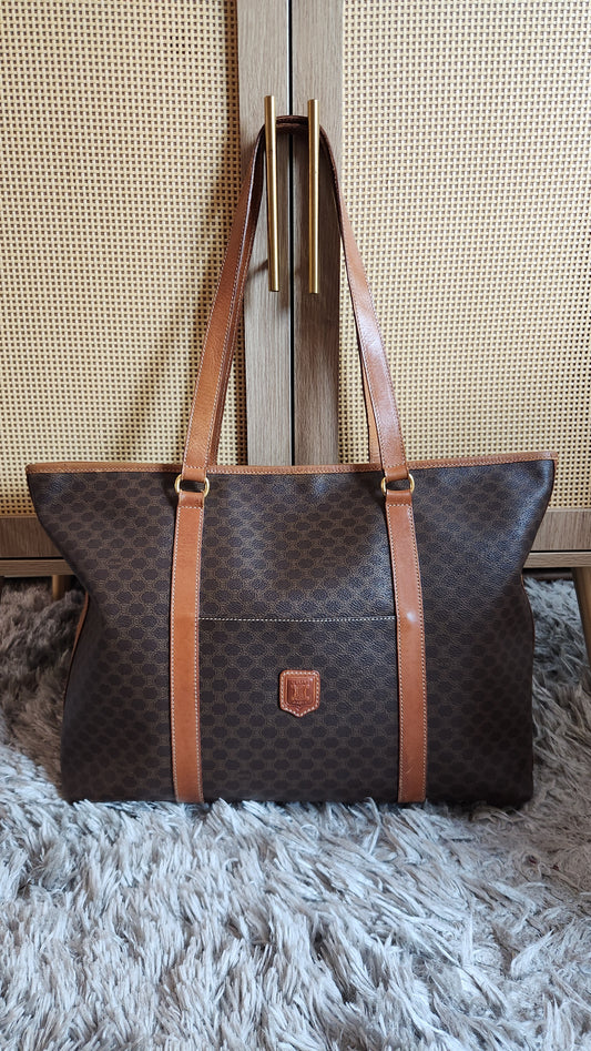 Celine Brown Macadam Large Tote Bag - R0249