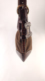 Celine Brown Canvas/Embossed Leather Shoulder Bag - R0340