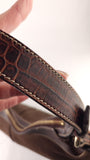 Celine Brown Canvas/Embossed Leather Shoulder Bag - R0340