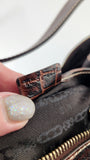 Celine Brown Canvas/Embossed Leather Shoulder Bag - R0340