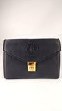Versace Black Leather Sunburst Medusa Clutch Bag - 3925