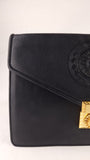 Versace Black Leather Sunburst Medusa Clutch Bag - 3925