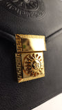 Versace Black Leather Sunburst Medusa Clutch Bag - 3925