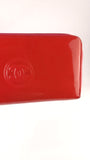 Chanel Red Patent Leather Zippy Wallet - R0328