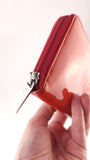 Chanel Red Patent Leather Zippy Wallet - R0328