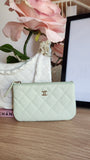 Chanel Mint Green Textured Leather Pouch - G0460