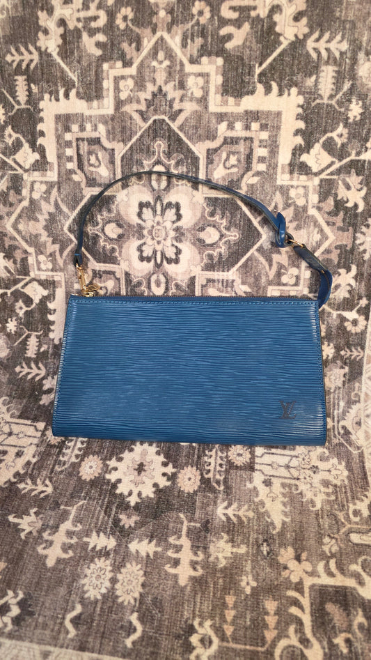 Louis Vuitton Blue Epi Pochette Accessories Pouch - 3251