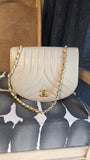 Chanel Blue/Grey Leather Chain Shoulder Bag - 3623