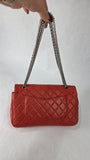 Chanel Matelasse Red Lambskin Double Flap Shoulder Bag - G0465